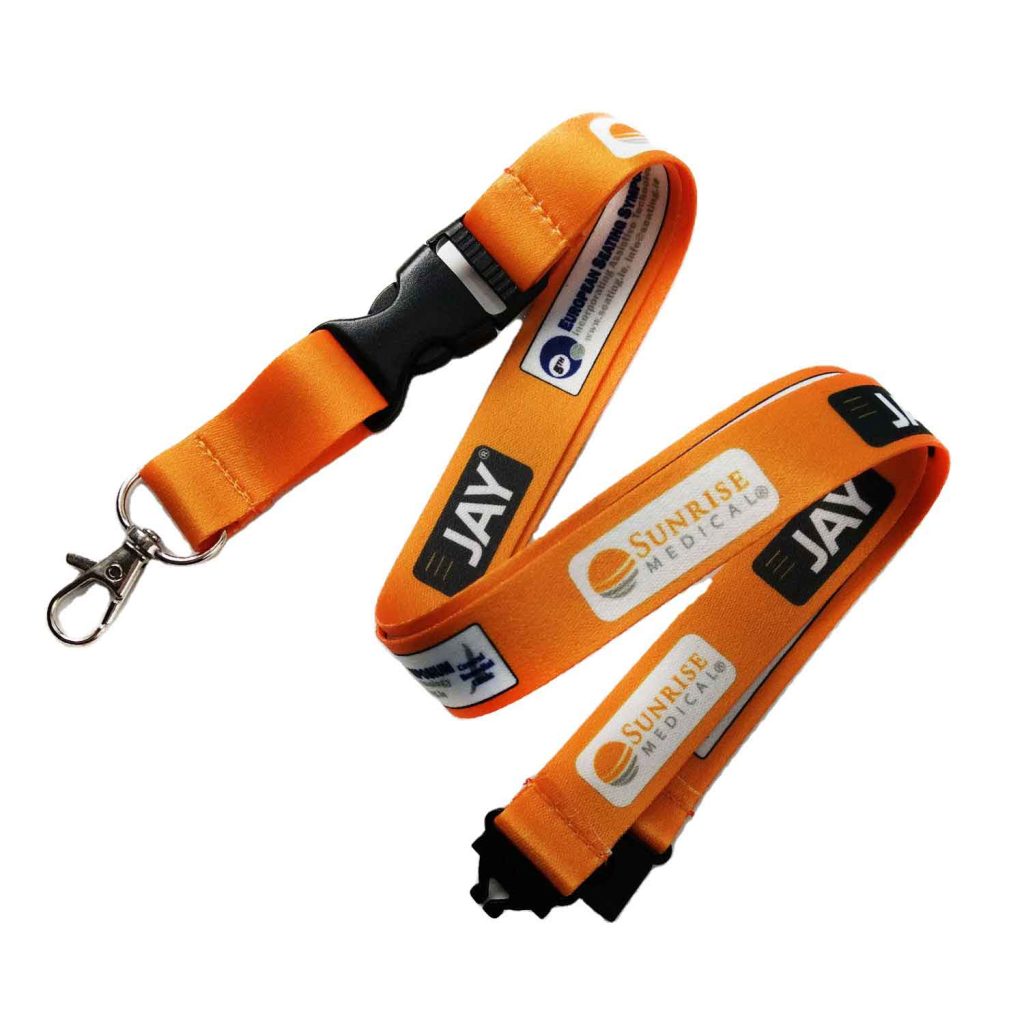custom orange lanyard